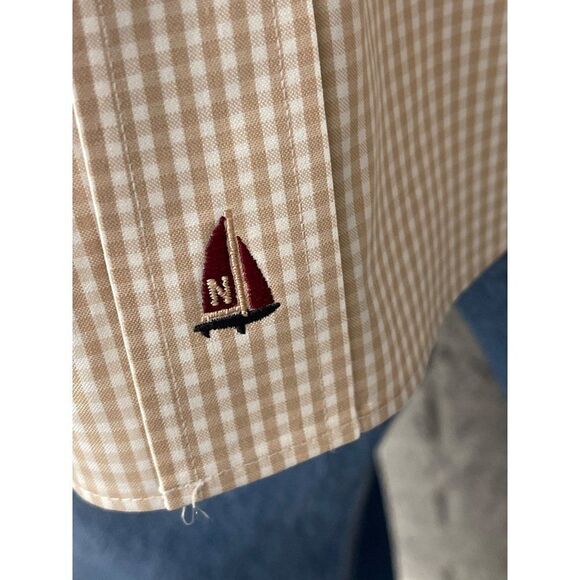 Nordstrom Smartcare Wrinkle-Free Short Sleeve Checkered Shirt Size 16 1/2 NWOT - Picture 7 of 9